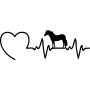 Naklejka - Koń i wykres EKG z sercem - 4